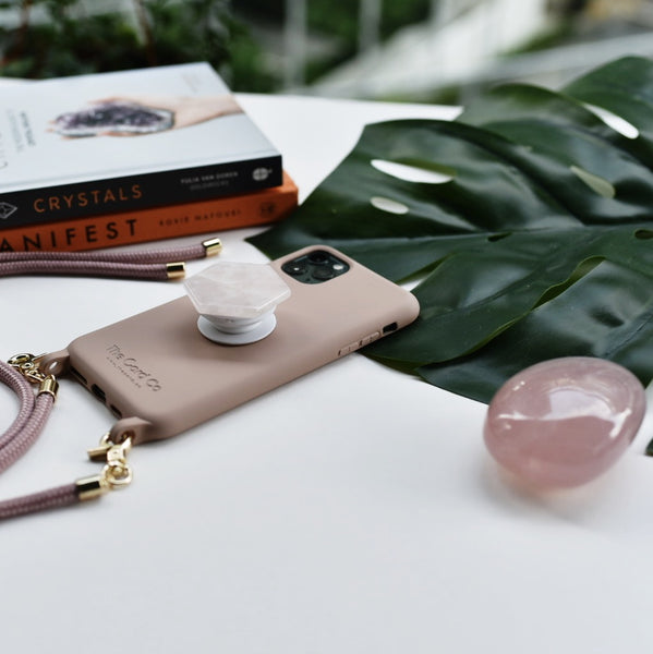 Getta' Grip - Rose Quartz Crystal Phone Grip