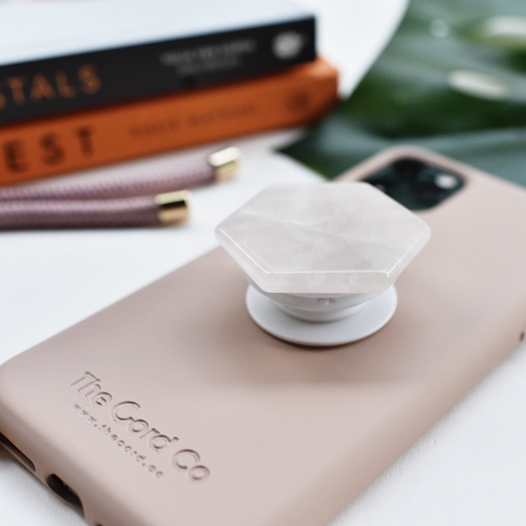 Getta' Grip - Rose Quartz Crystal Phone Grip